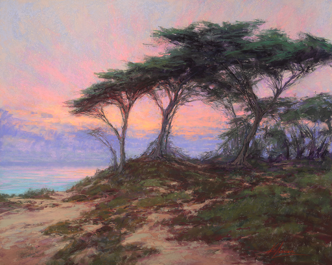 Landscape painting of sunset