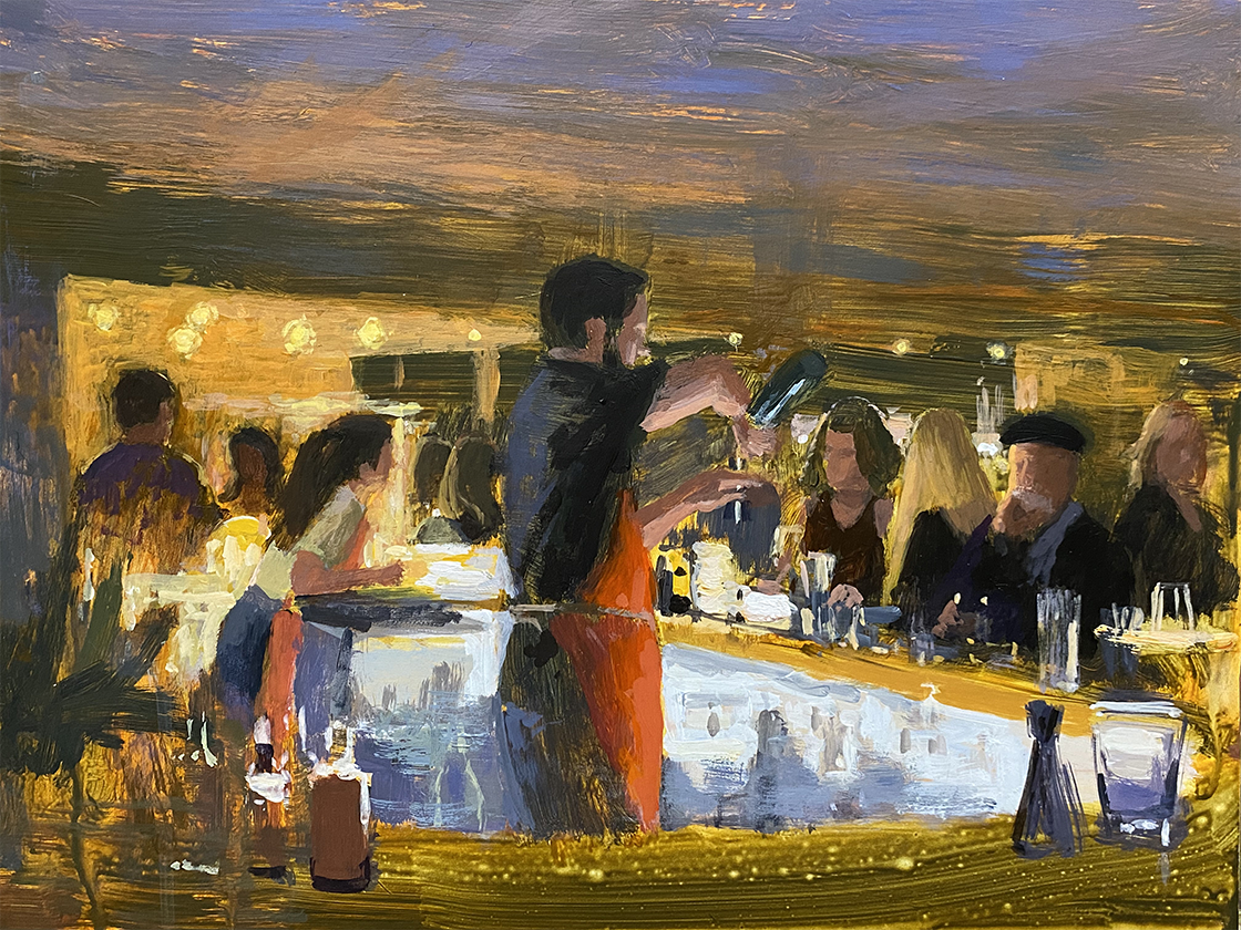 painting of a bar