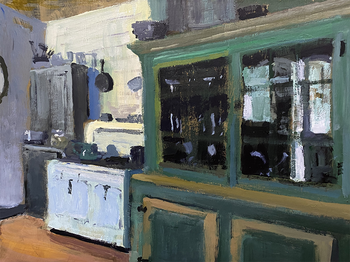 painting of a kitchen