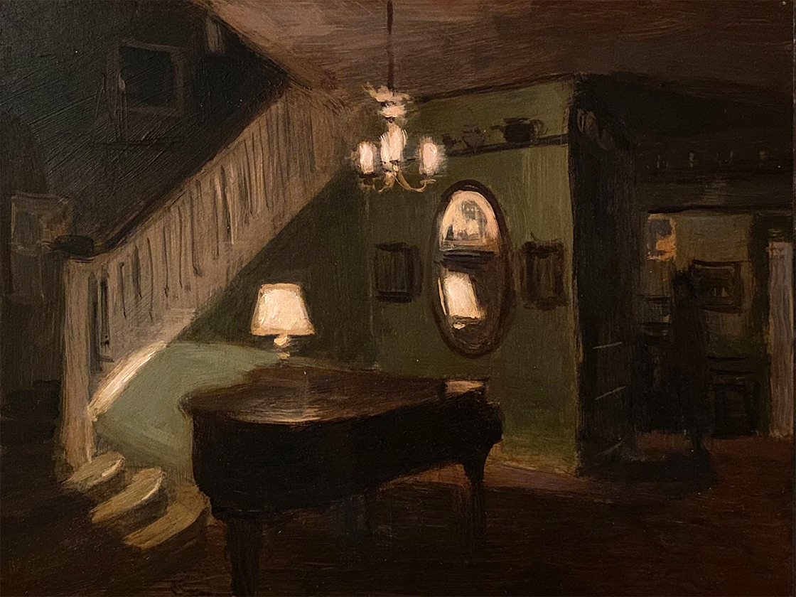 painting of a piano