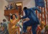 One-Hit Wonders in Art art history social realism - Ramond Hendry Williams (1900–1977), "Pursuit of Happiness," 1947, oil on canvas, 44 x 48 in., collection of the author, photo courtesy Heritage Auctions