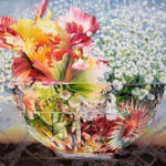 Baby’s Breath Fantasy Floral still life painting - "Baby's Breath Fantasy" by Soon Y. Warren