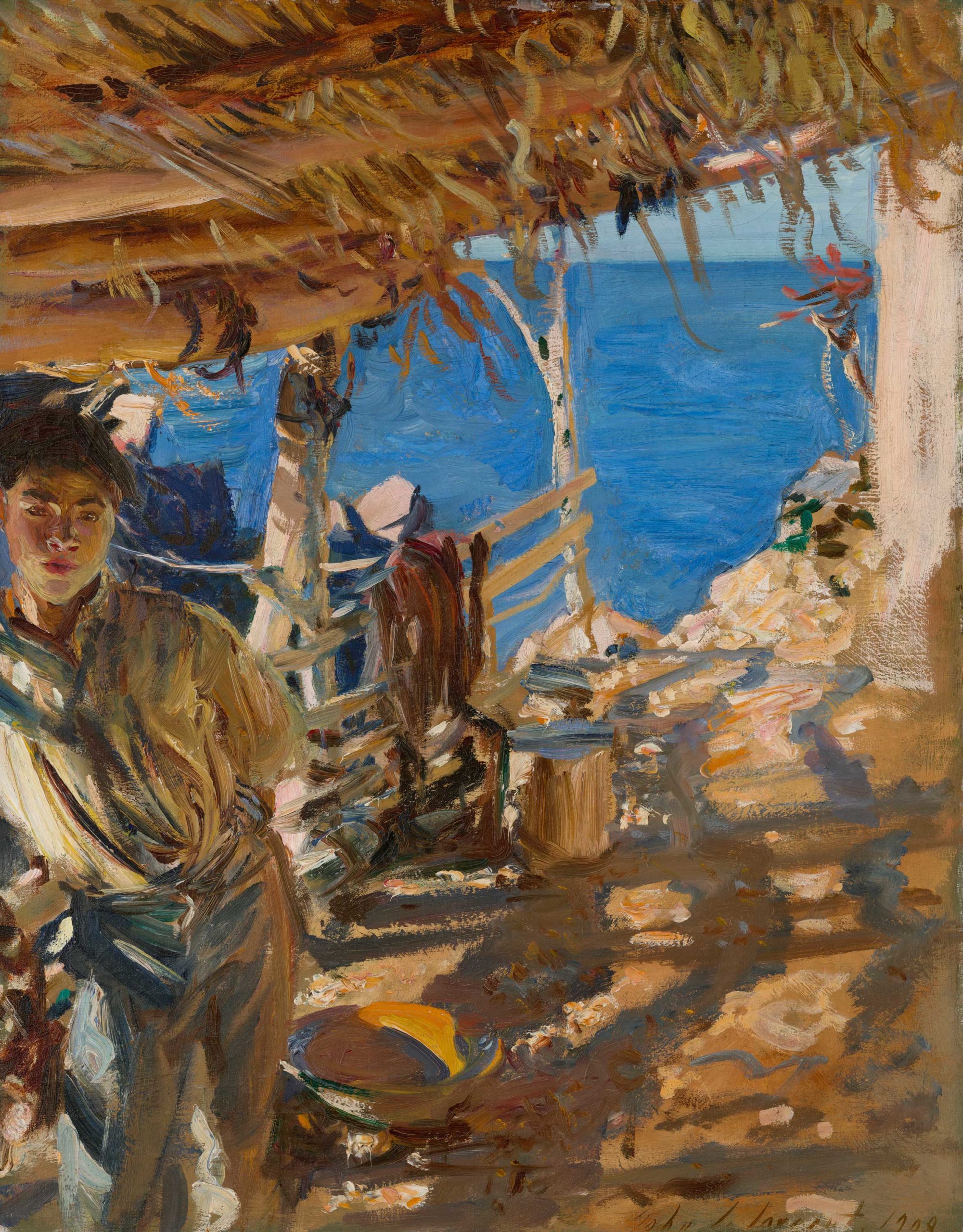 John Singer Sargent, "Majorcan Fisherman," 1908, oil on canvas, framed: 89.54 x 74.93 x 6.67 cm (35 1/4 x 29 1/2 x 2 5/8 in.), image: 69.85 x 54.61 cm (27 1/2 x 21 1/2 in.), private collection