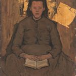 Tackling Tough Subjects women artists - Suze Robertson (1855–1922), "Pietje (Girl Reading)," c. 1898, oil on panel, 16 1/2 x 12 1/2 in. private collection