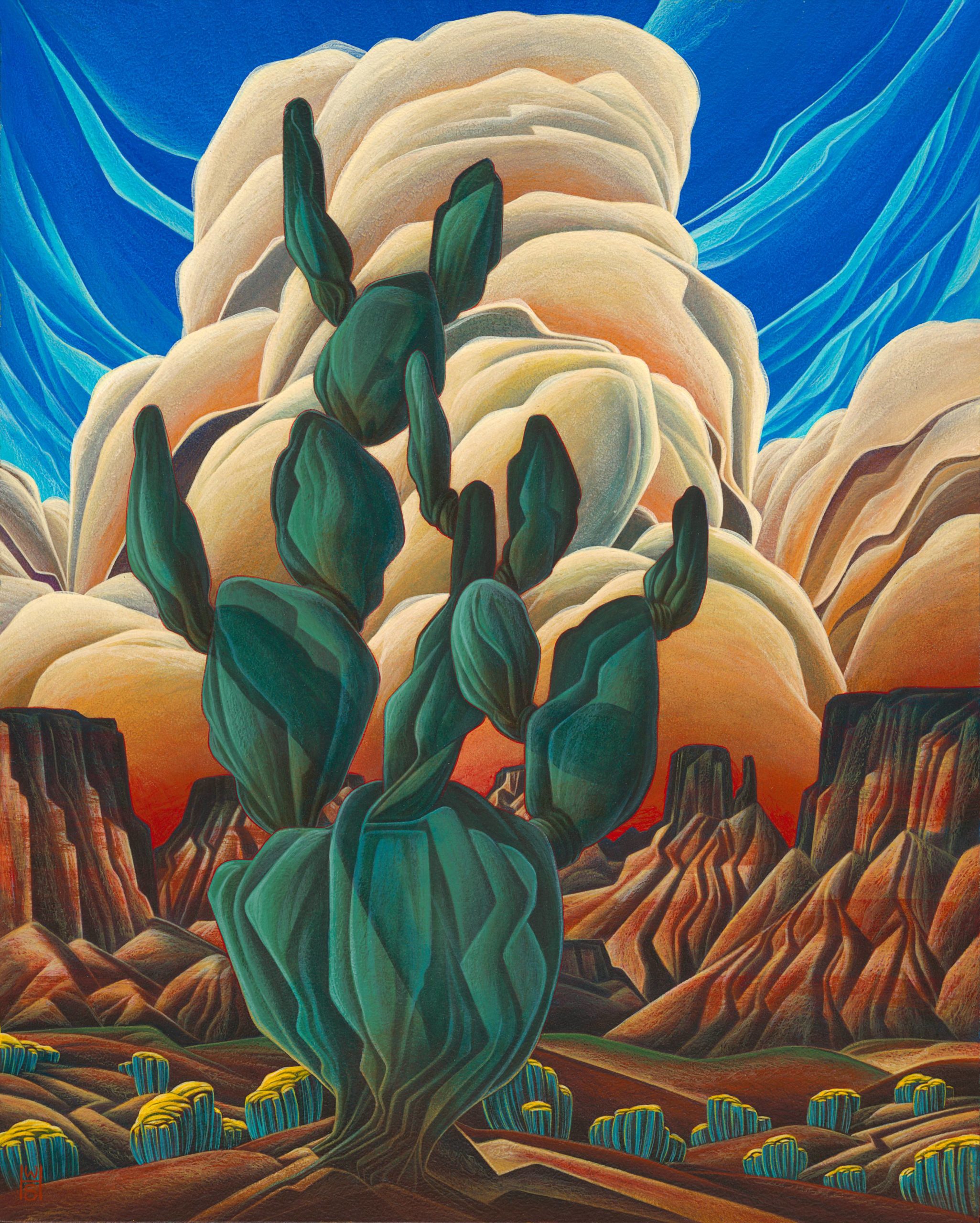 Western art - William Haskell, "Southwest Sentinel," 2022, Acrylic on panel, 20 x 16 inches, Image courtesy of the artist