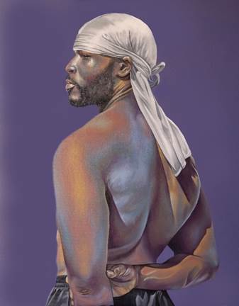 figurative painting of a black man