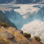 PleinAir Salon Spotlight: Raging Spring Kimball Geisler, “Raging Spring,” oil, 45 x 72 in., PleinAir Salon August 2022 First Place Overall winner