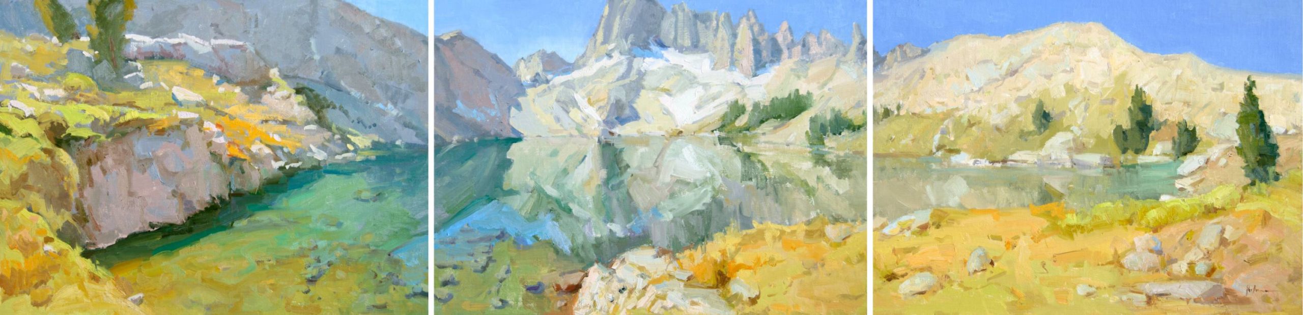 Lori Putnam, "Triptych, Tribute to the Eastern Sierra," 18 x 72 in.