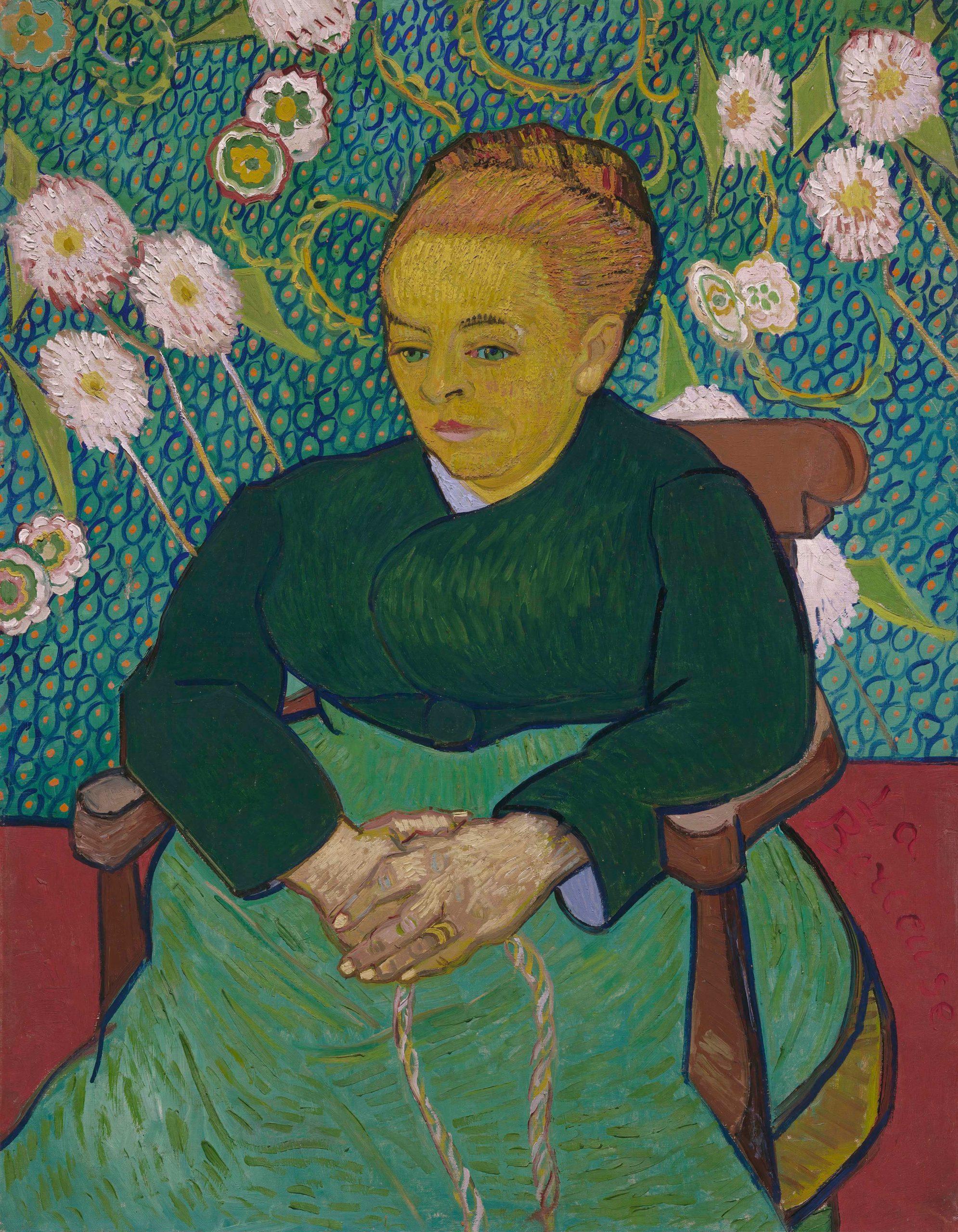 Vincent van Gogh, "Lullaby: Madame Augustine Roulin Rocking a Cradle (La Berceuse)," 1889