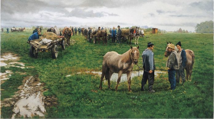 Clark Hulings, “Horse Traders,” Romania