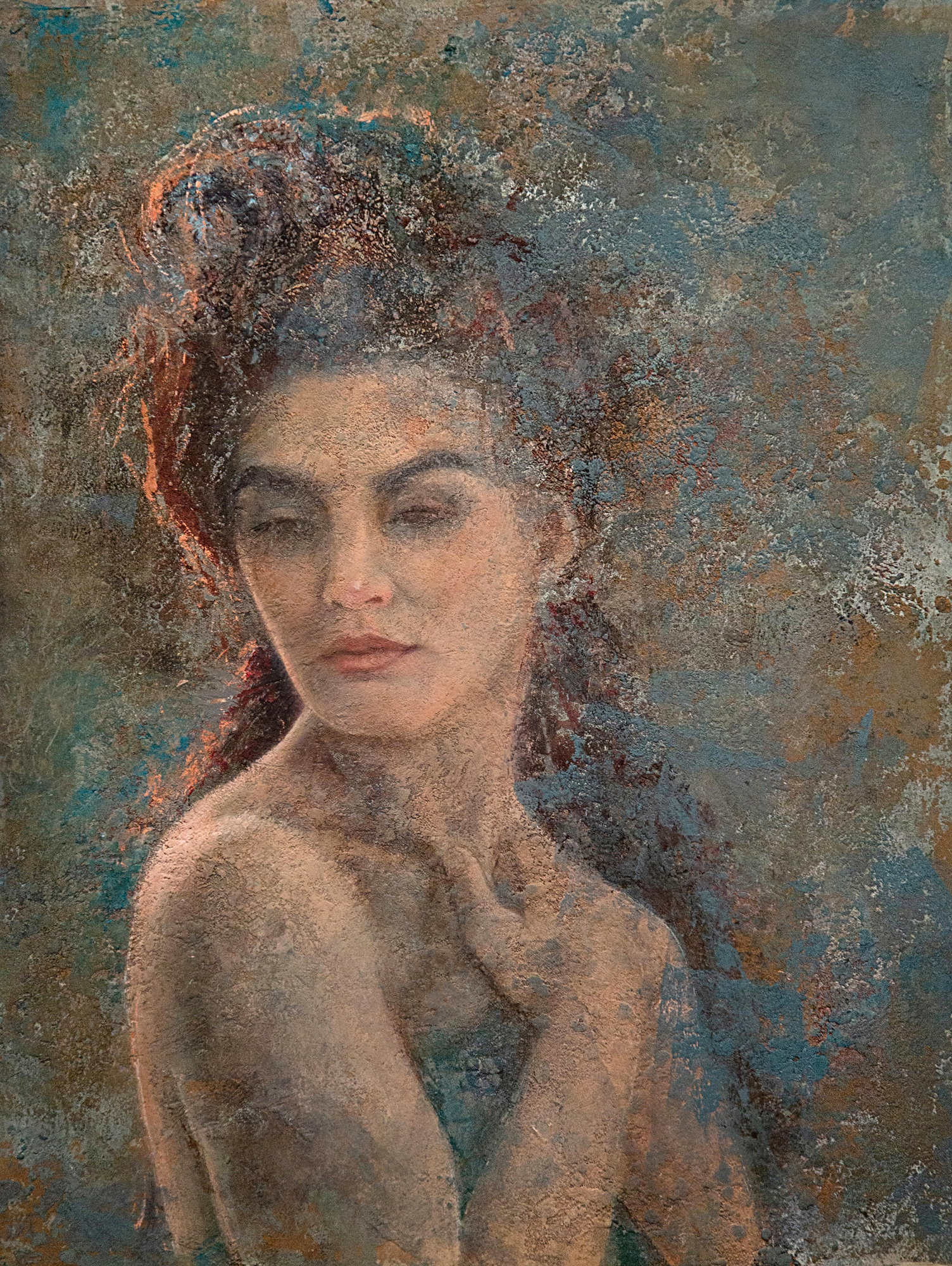 Oil portrait painting of a woman