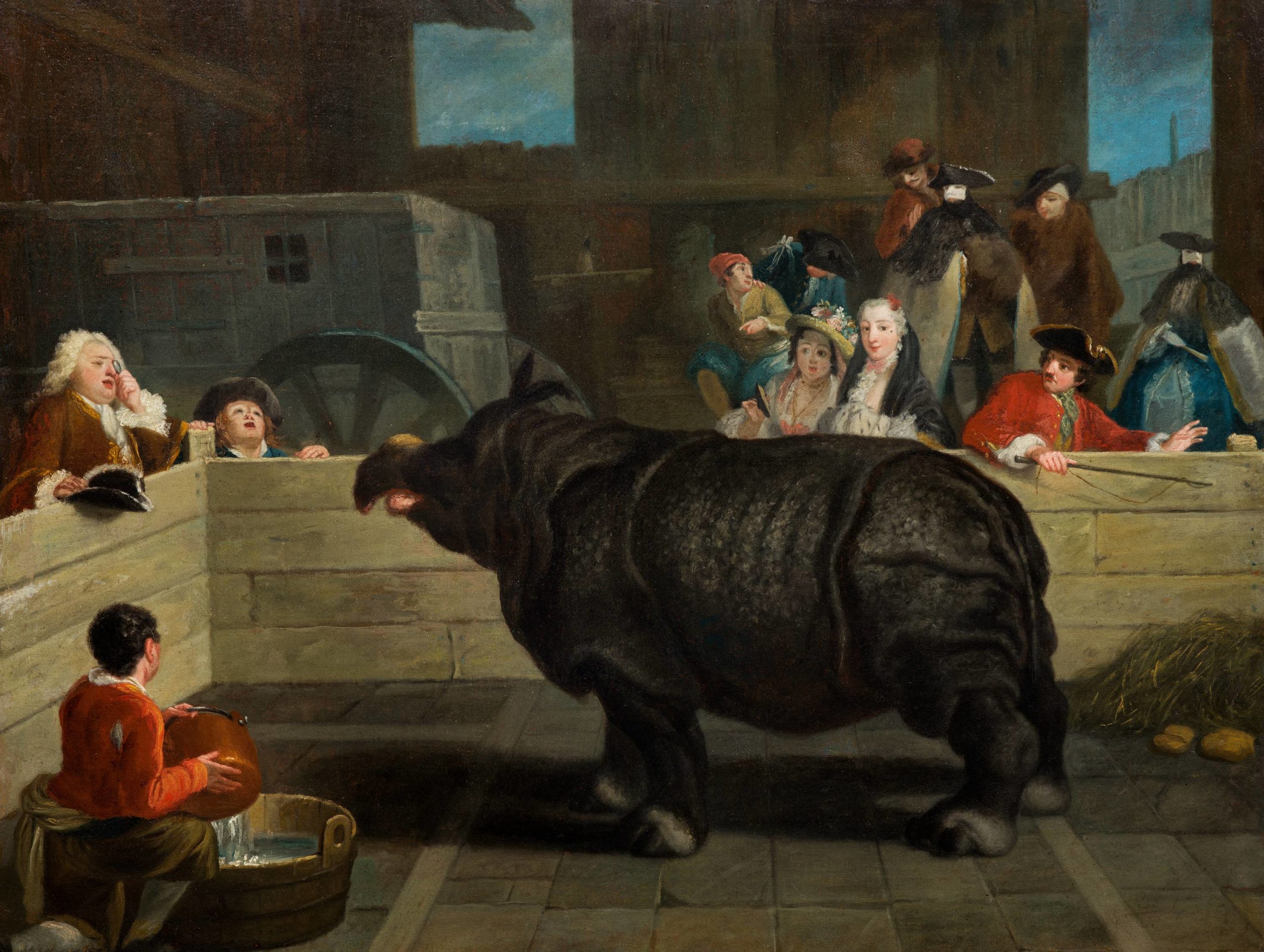 Animals in art - painting of a rhinoceros