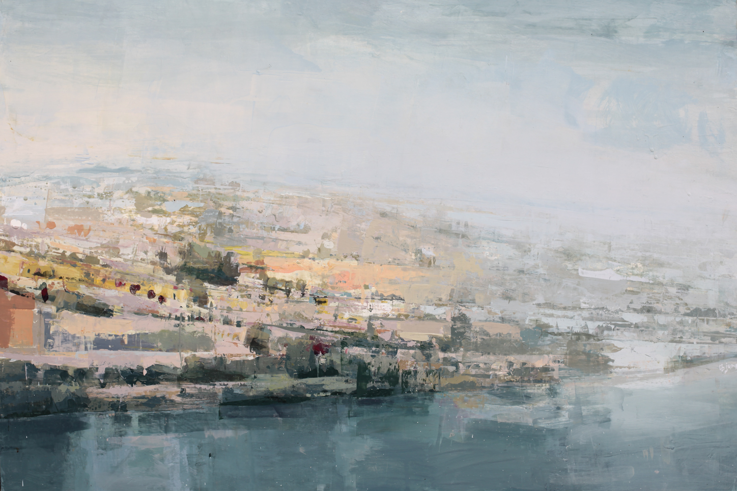 Impressionist landscape painting - Chelsea James, "North," 24 x 36 inches, Oil on panel