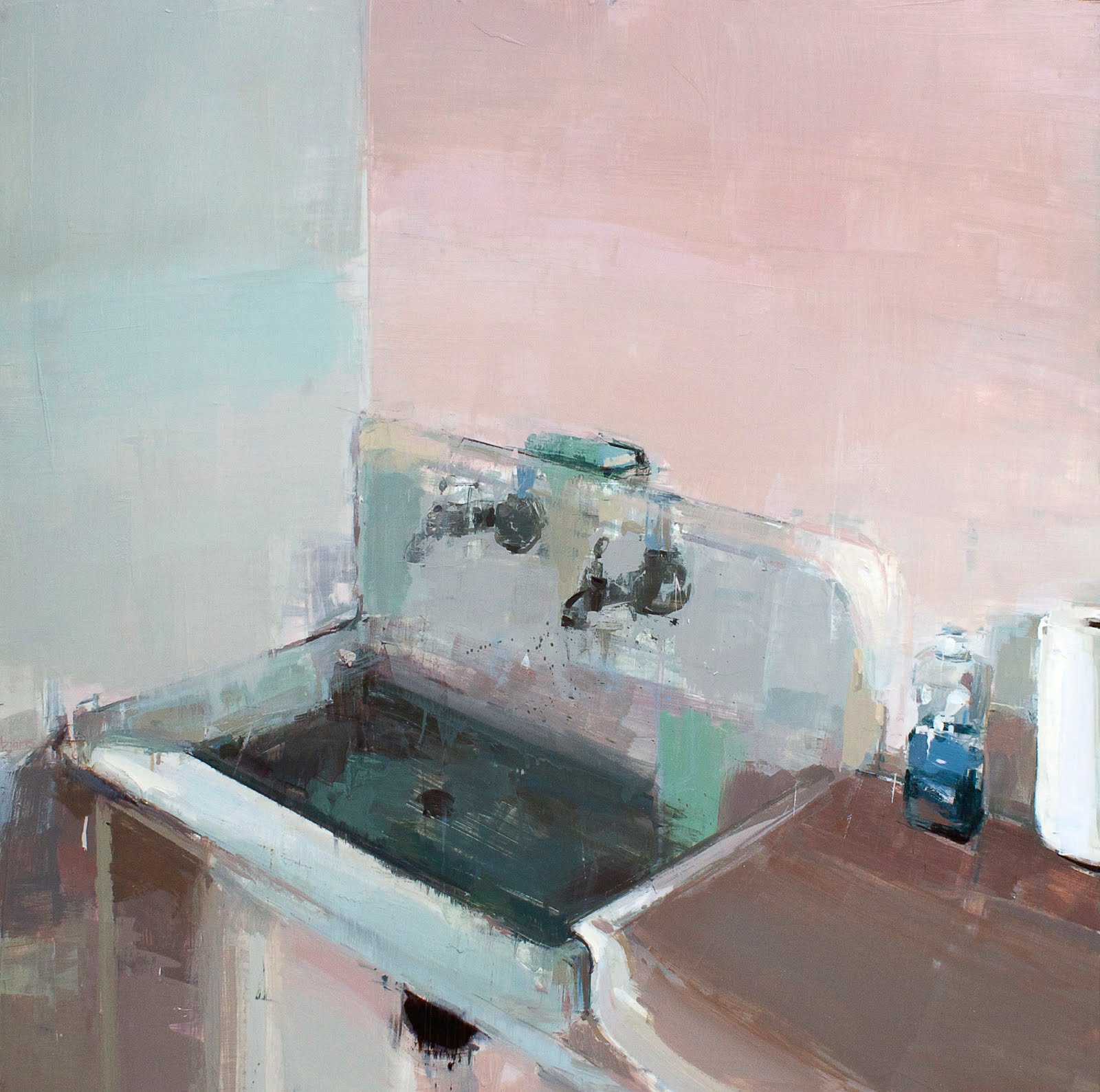 Chelsea James, "Utility Sink," 36 x 36 inches, Oil on panel