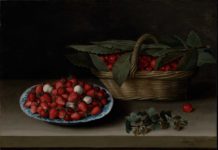 Still Life on Public View for First Time in its History Still Life with a Bowl of Strawberries, Basket of Cherries, and Branch of Gooseberries by Louise Moillon