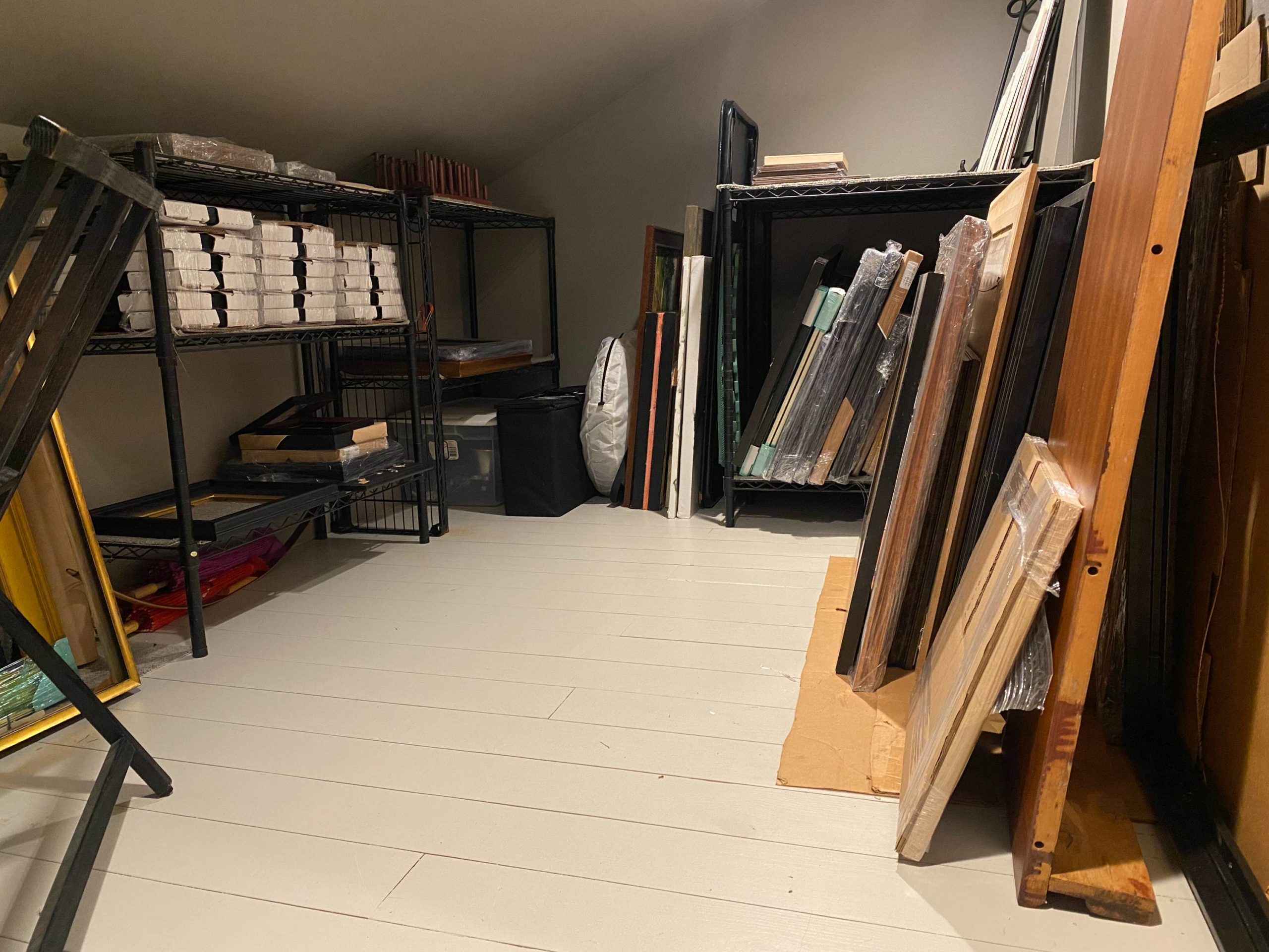 One of the art studio storage areas
