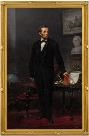 Credit: “Abraham Lincoln,” Willem Frederik Karel Travers, oil on canvas, 1865. On loan from the Hartley Dodge Foundation, and courtesy of the citizens of the Borough of Madison, New Jersey. Photo by Joe Painter, Courtesy of the Hartley Dodge Foundation.