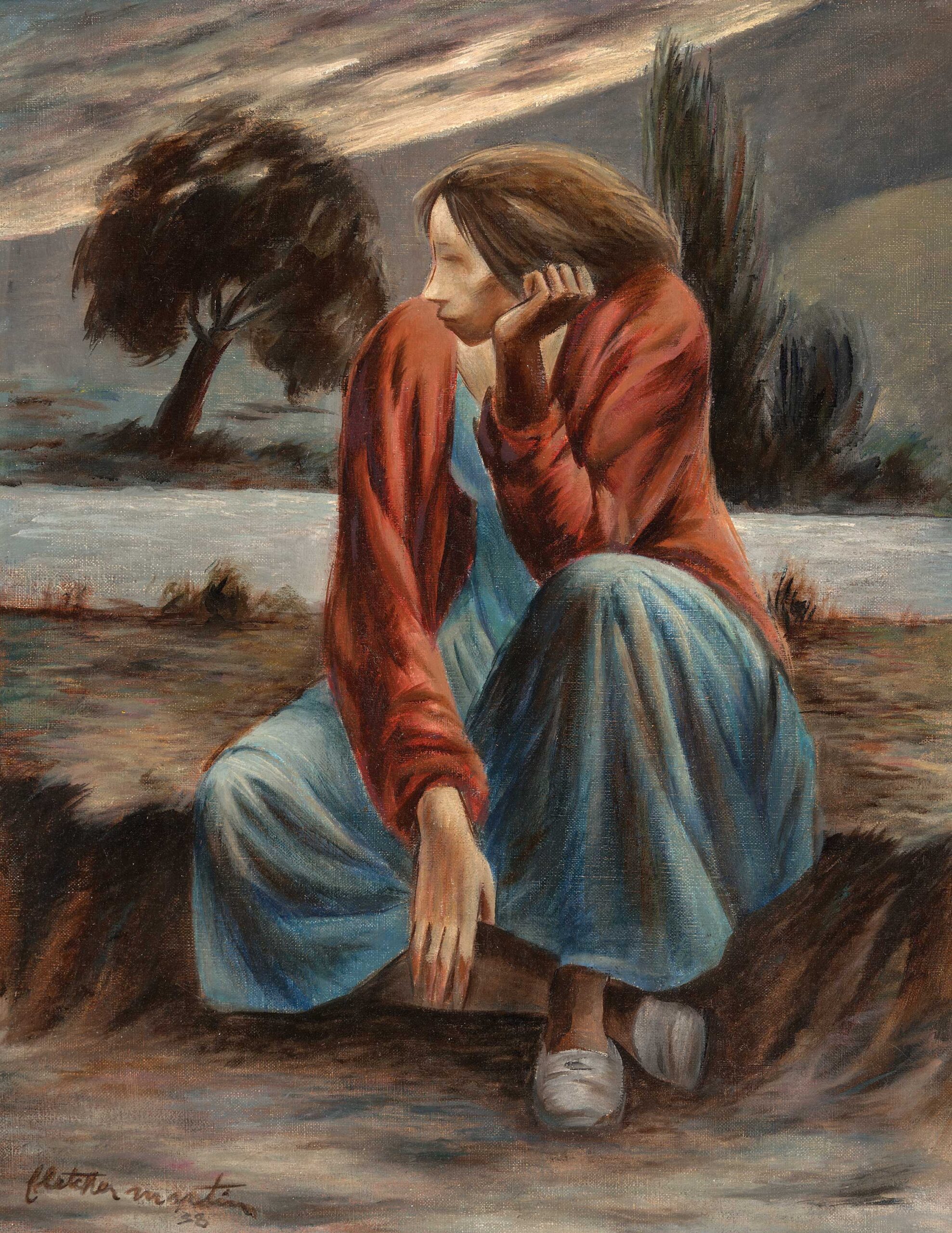 fine art collection - painting of a migrant