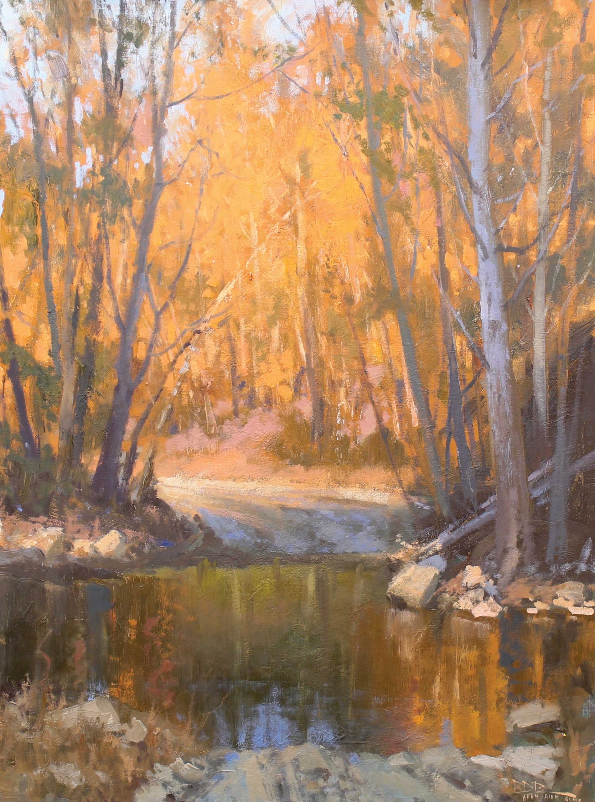 Roger Dale Brown, "Across the Ford II," 2020, oil on linen, 40 x 30 in., private collection
