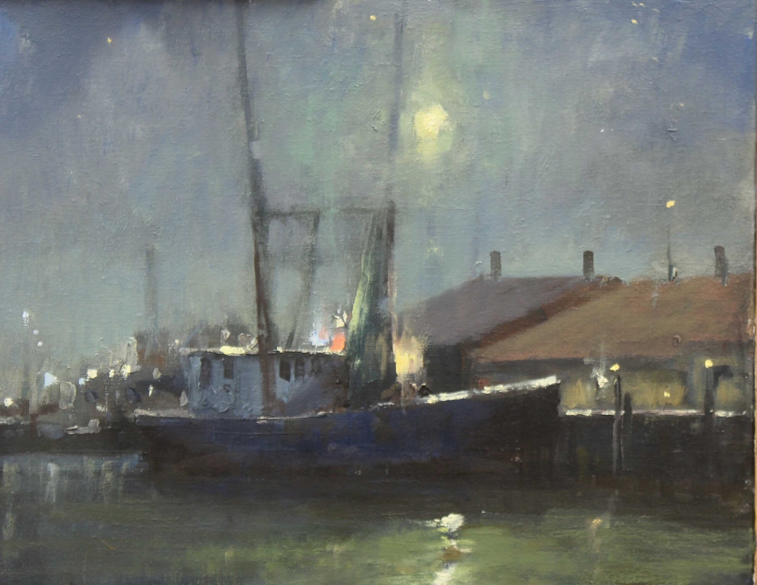 Plein air painter Roger Dale Brown, "Maritime Night," 2020, oil on linen, 16 x 20 in., private collection