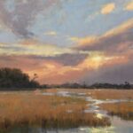 A Plein Air Painter Pursuing His Passion Plein air painter Roger Dale Brown, "Maroon Sunset," 2020, oil on linen, 30 x 40 in., collection of the artist
