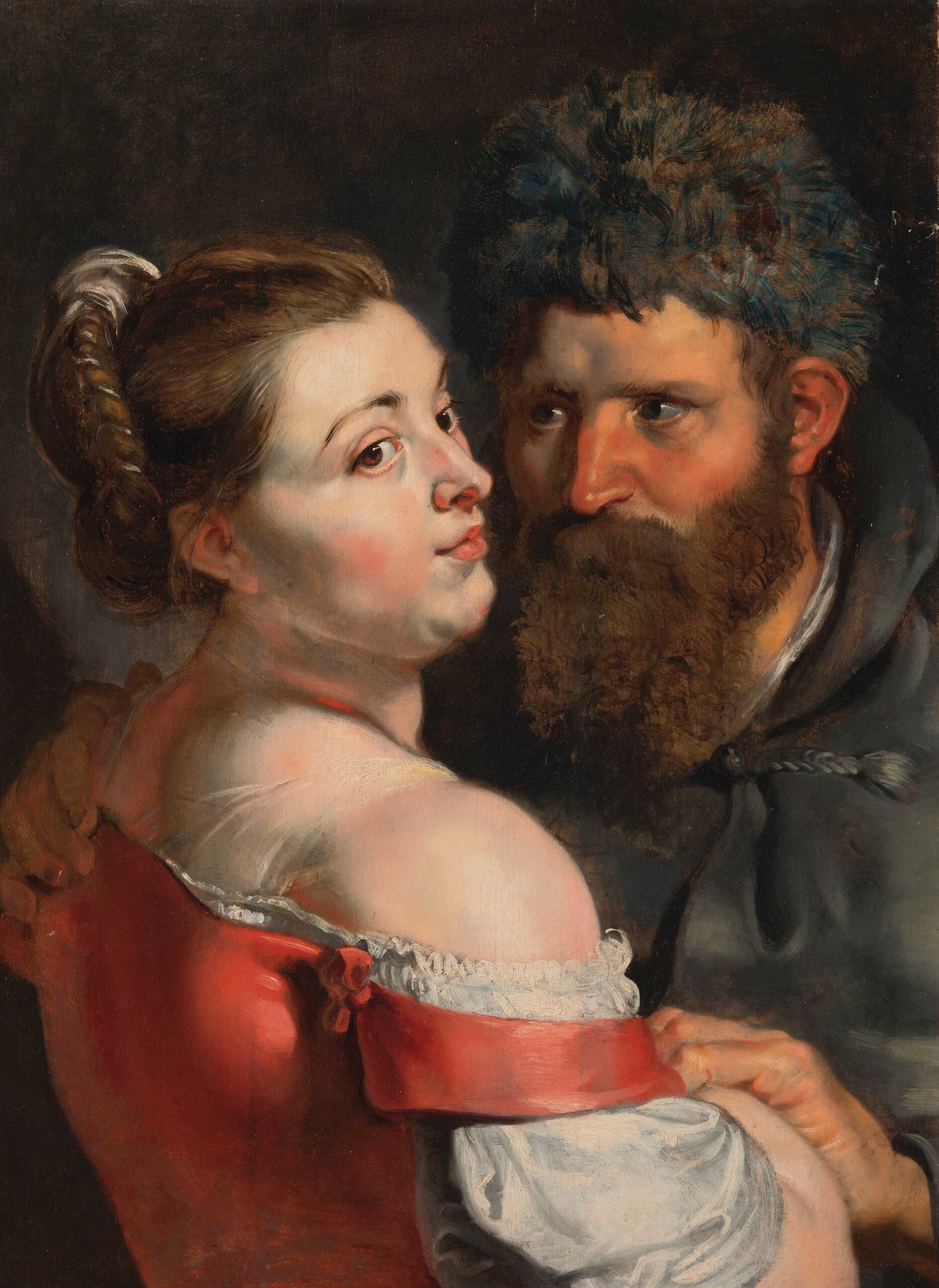 Peter Paul Rubens (1577–1640), "A Sailor and a Woman Embracing," c. 1615–18, oil on panel, 39 3/8 x 31 1/4 in., © Phoebus Foundation, Antwerp