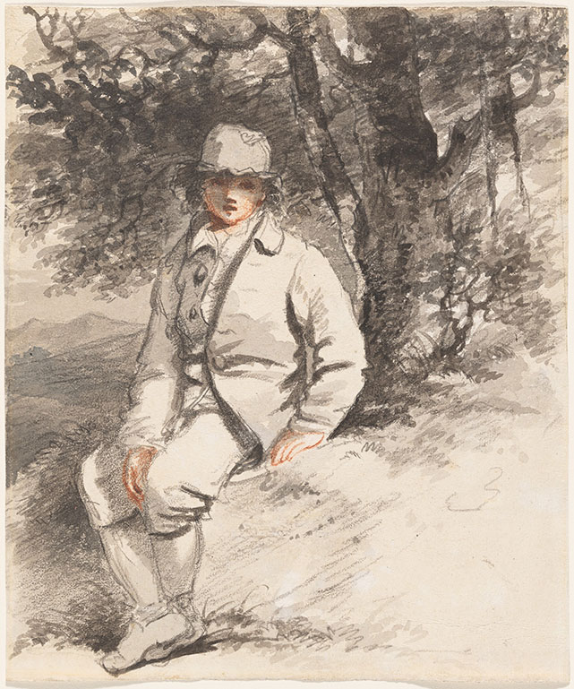 John Hoppner drawing A Young Boy Seated Beneath a Tree