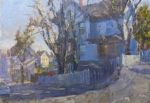 January’s PleinAir Salon Winners Announced, Judged by CW Mundy PleinAir Salon - Charles Newman, “Corner of Riggs Street,” oil, 18 x 24 in.