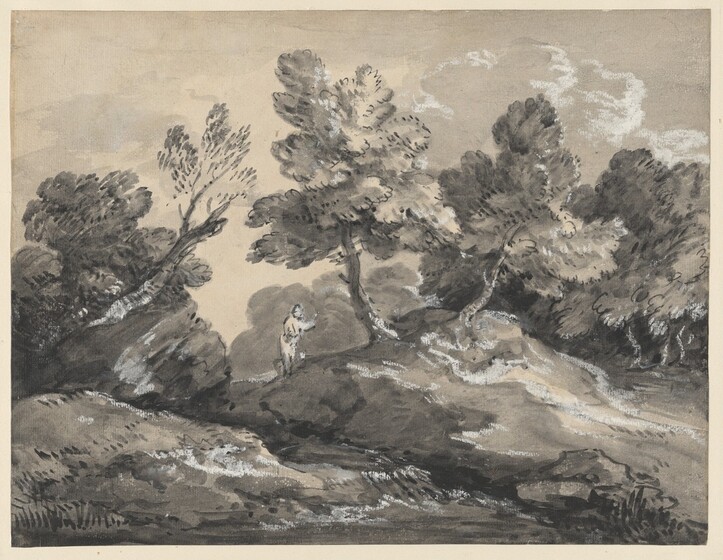 Thomas Gainsborough drawing Rocky Wooded Landscape