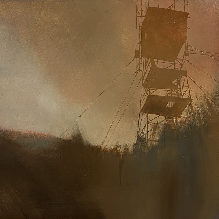Charlie Hunter*, "The Lord Is In This Place, How Dreadful Is This Place (Federal Hill Firetower)," oil on canvas, 20 x 20 in.