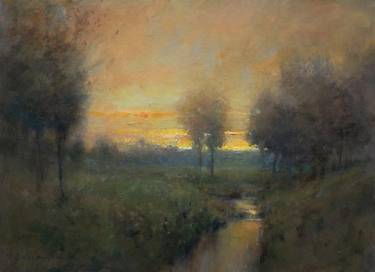 John MacDonald*, "Berkshire Dusk," oil on panel, 12 x 16 in.