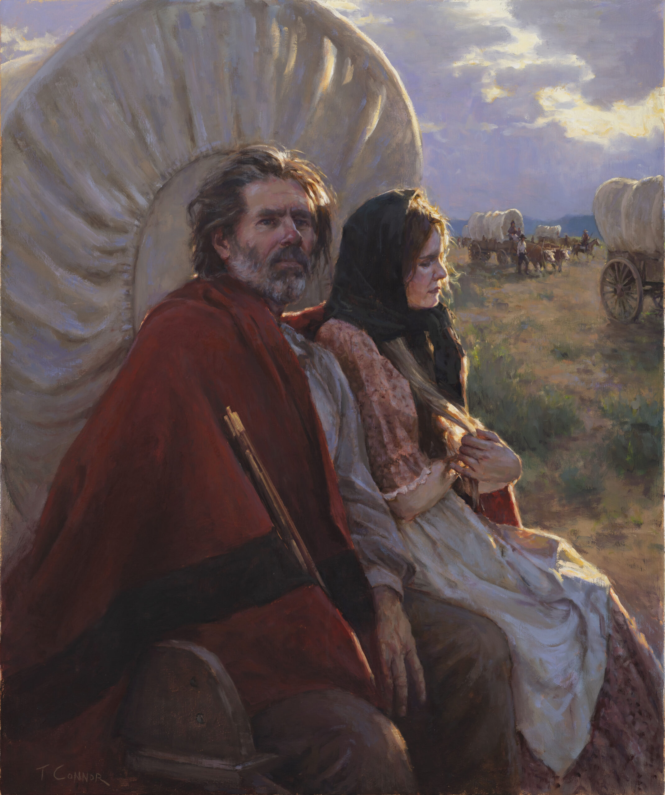 Western Art - Todd Connor, “The Widow and the Widower,” 2022, Oil on canvas, 36 x 30 in.