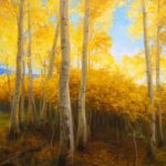 Landscapes by Kathleen Hudson at Cole Gallery landscapes - "Aspens," 36x36, oil, by Kathleen Hudson
