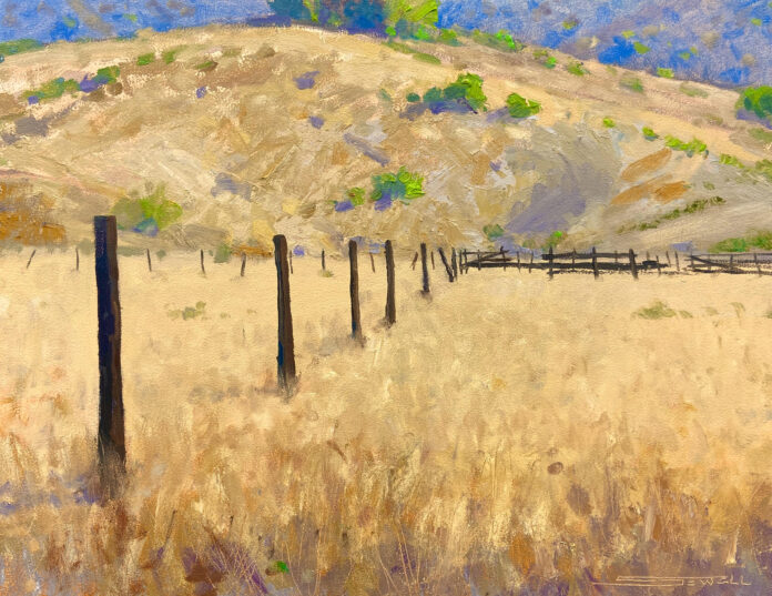 plein air landscape paintings - Jeff Sewell, “I’m Still Standing,” 14 x 18 in., Water Mixable Oils on Board, The Historic Moulton Ranch Corral