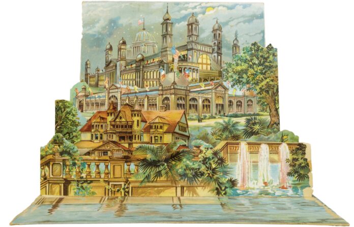 Pop-up books - Printed in Germany, this chromolithographed viewbook offers a three-dimensional panorama of the 1893 World’s Columbian Exposition in Chicago.