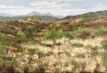 Featured Artwork: Mark White oil painting of desert landscape