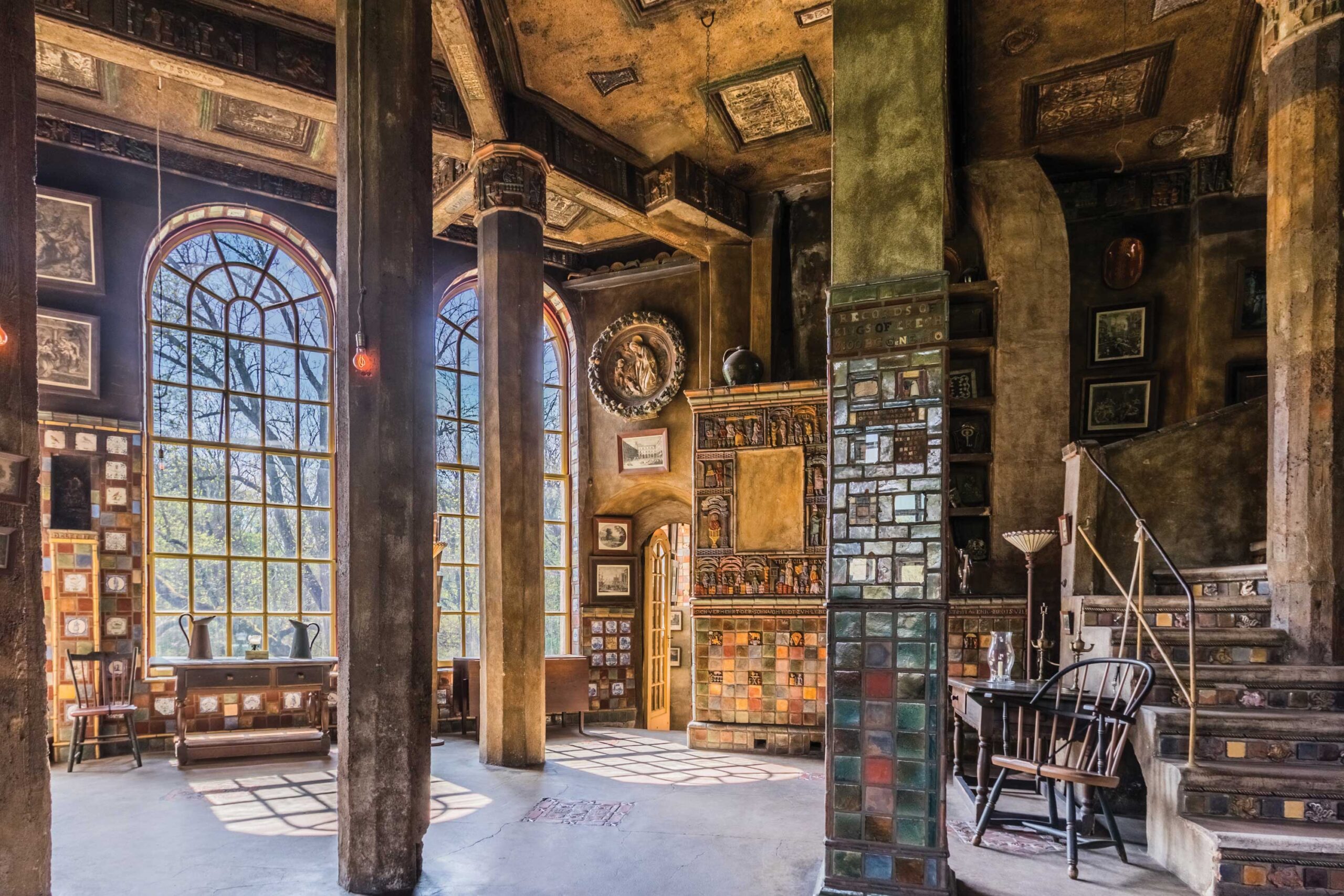The saloon at Henry Chapman Mercer’s Fonthill Castle, Doylestown, Pennsylvania, photo: Kevin Crawford, courtesy Mercer Museum and Fonthill Castle of the Bucks County Historical Society