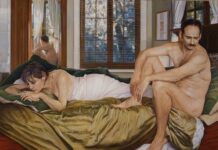 Bennett Prize Winners at MMA Figurative art - Ronna S. Harris (b. 1952), "Marital Bliss," 2022, oil on canvas, 51 x 67 in., collection of the artist