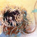 Emotional Repositories Jimmy Wright, "Sunflower with Blue Leaf," 2000, Pastel on Lanaquarelle paper, 22 x 30 inches