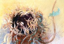 Emotional Repositories Jimmy Wright, "Sunflower with Blue Leaf," 2000, Pastel on Lanaquarelle paper, 22 x 30 inches
