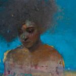 The Space Between Stanka Kordic (b. 1962), "Witness," 2023, oil on cradled birch panel, 24 x 36 in.