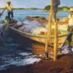 “Tying Up – San Blas, Mexico” Wins May Salon PleinAir Salon - Ned Mueller, “Tying Up – San Blas, Mexico,” gouache, 11 x 15 in.