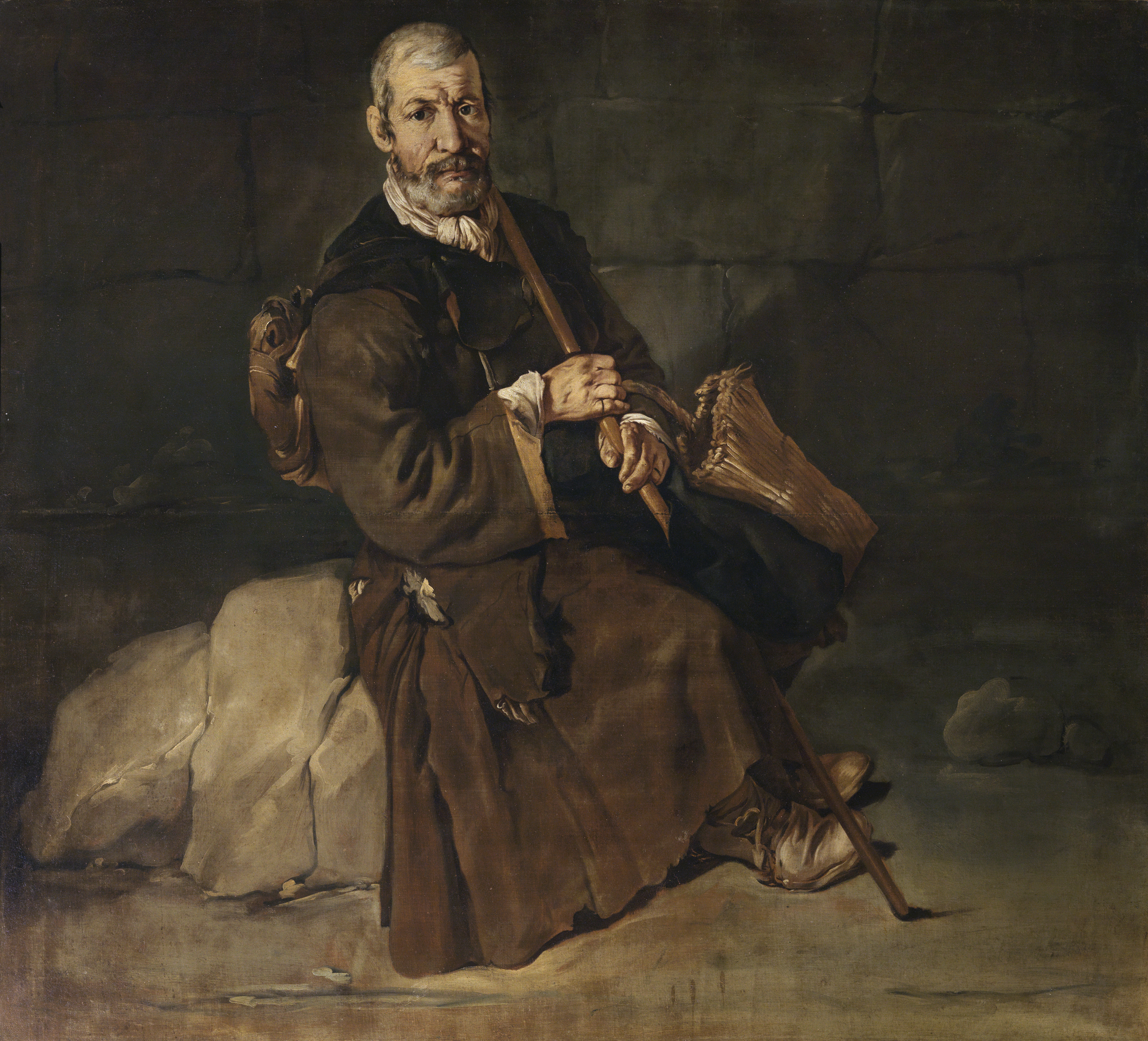 Giacomo Ceruti, "Pilgrim Resting," about 1725–1730, Oil on canvas, Private collection, Image © Fotostudio Rapuzzi, Brescia, EX.2023.4.13