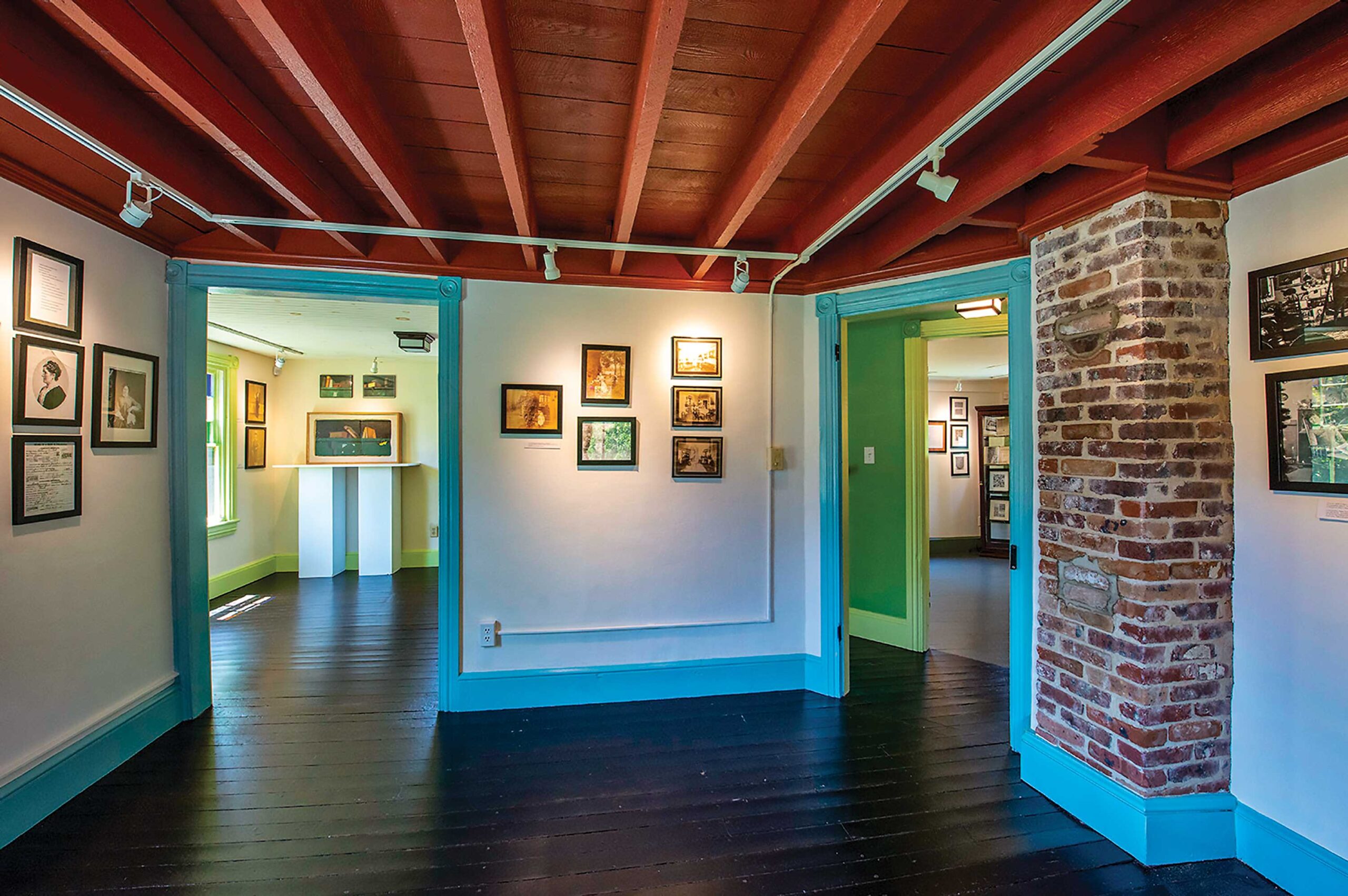 Five former bedrooms were converted into gallery space for the museum’s year-round schedule of exhibitions that showcase artists past and present. 