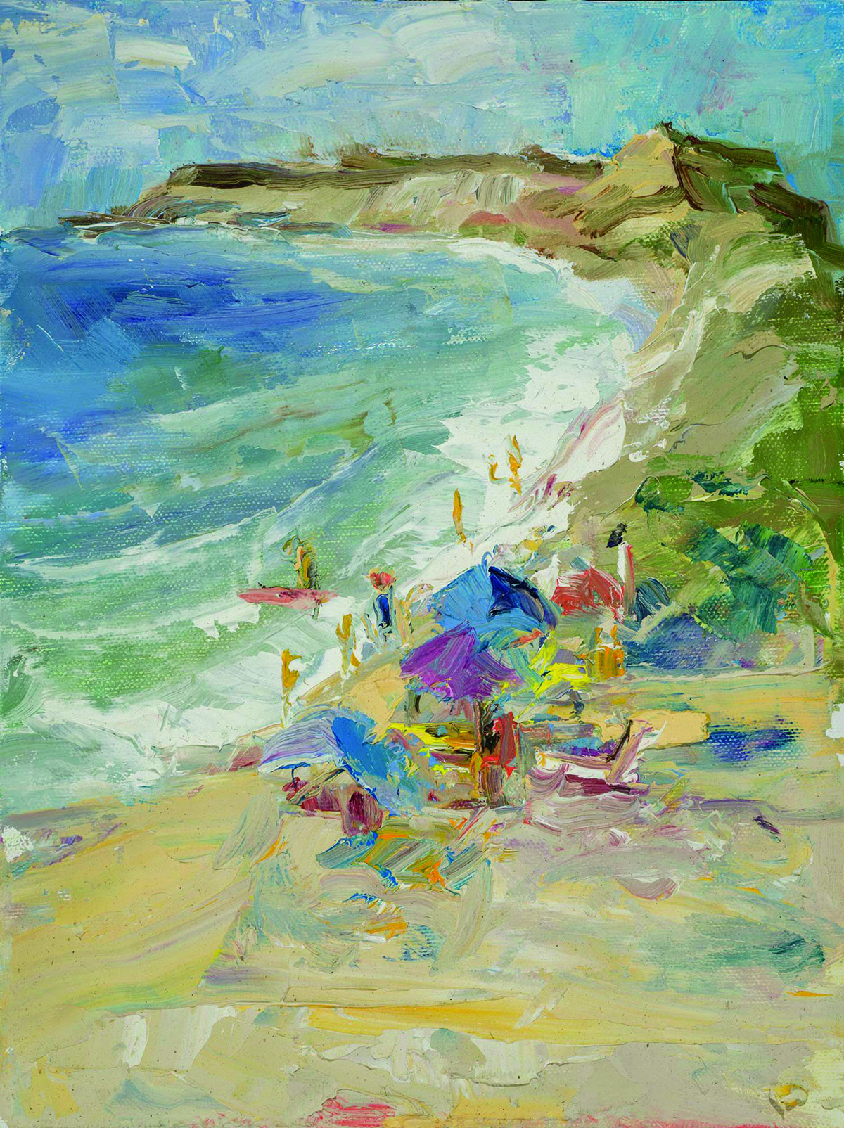 “Crystal Cove Vista” by Laurie Elizabeth McKinley, 2022, Oil on linen, 14 x 10 inches 