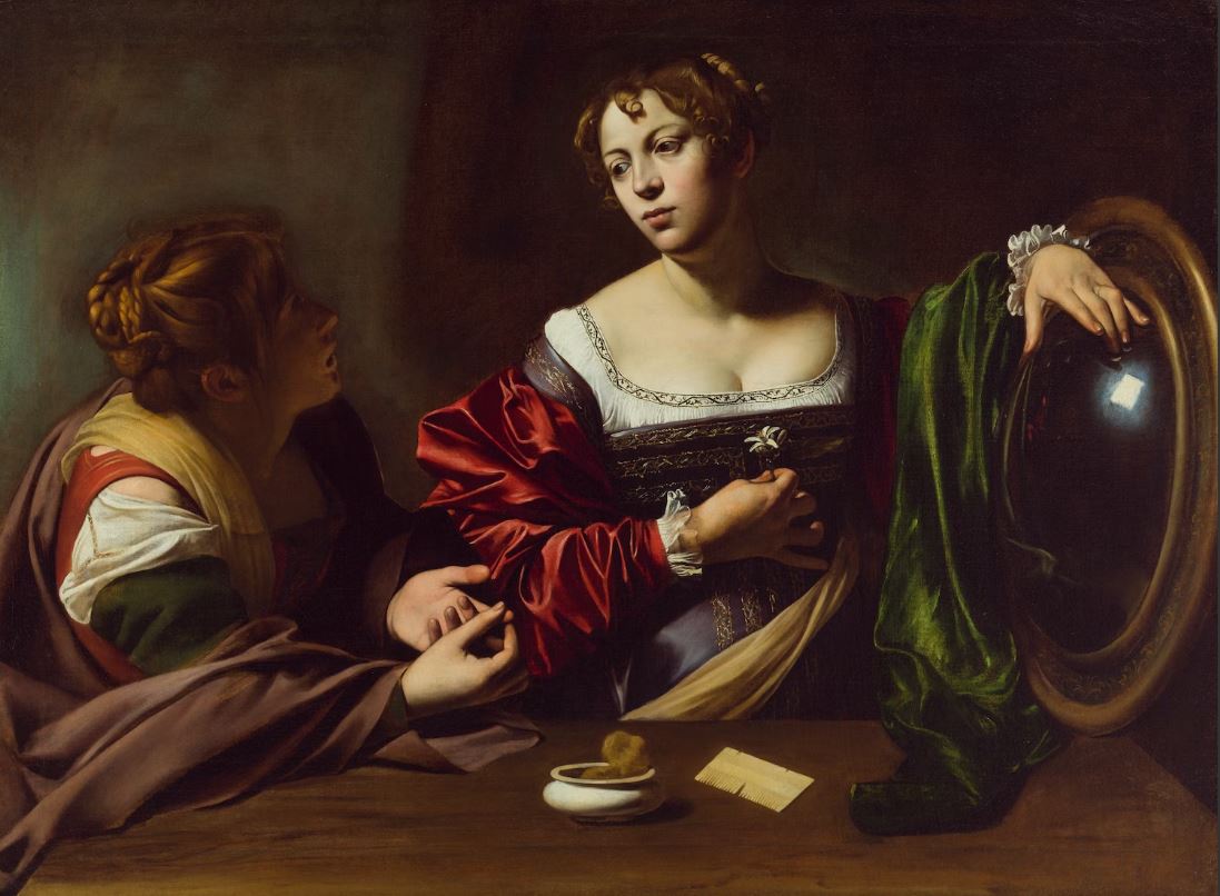 "Martha and Mary Magdalene," about 1598, Michelangelo Merisi da Caravaggio. Detroit Institute of Arts, gift of the Kresge Foundation and Mrs. Edsel B. Ford