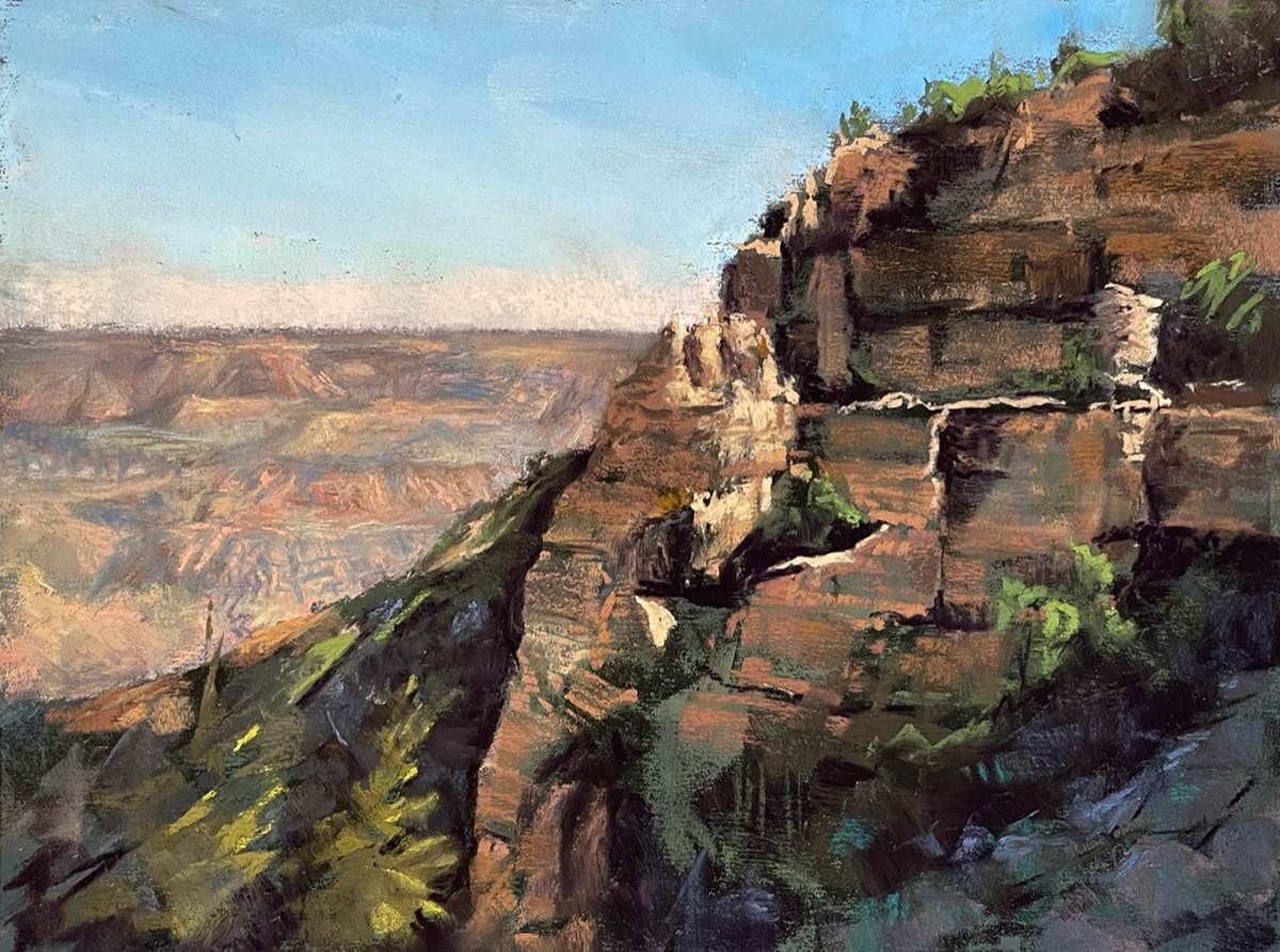 pastel painting of desert landscape 