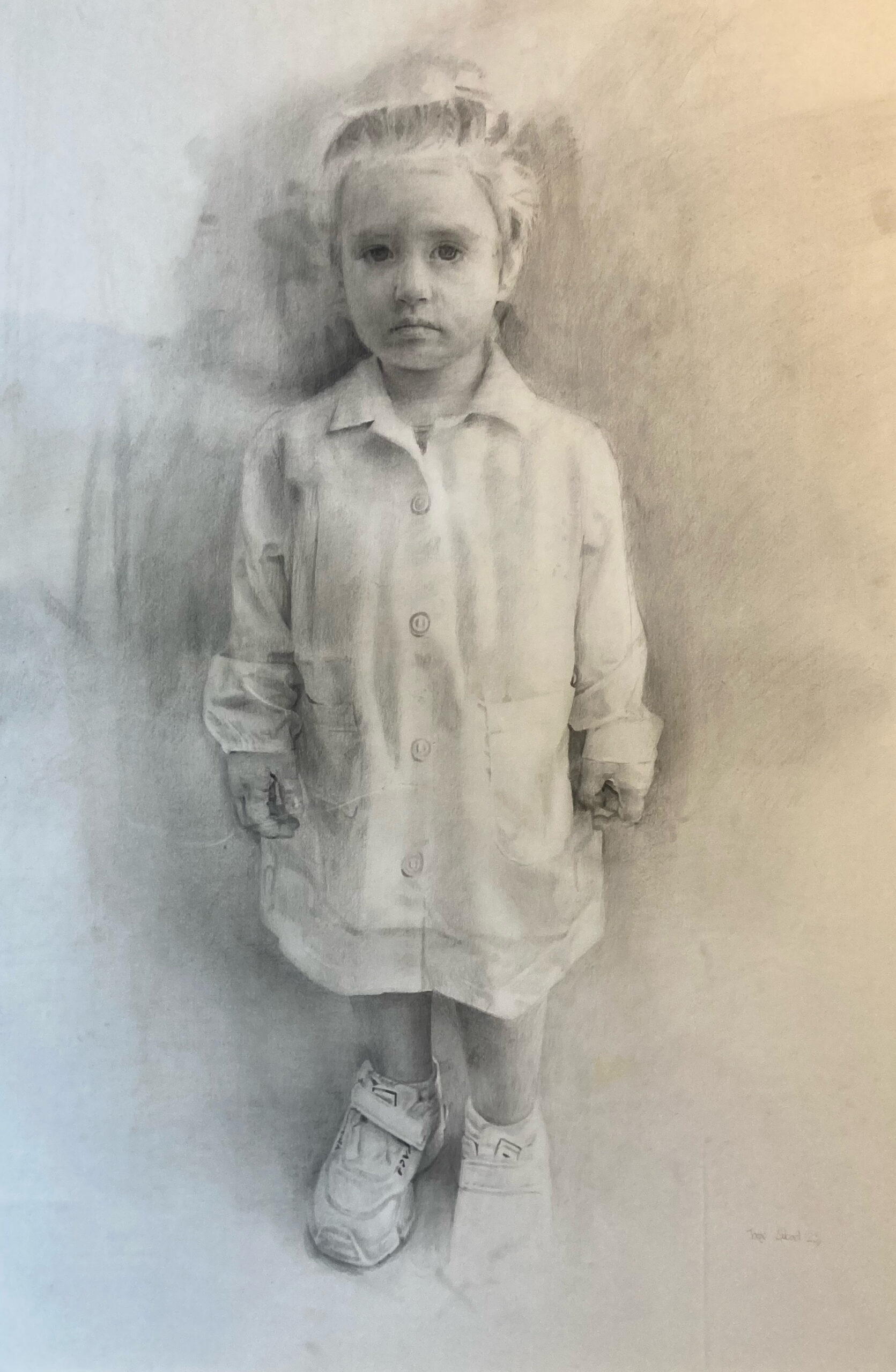 Graphite drawing of a child