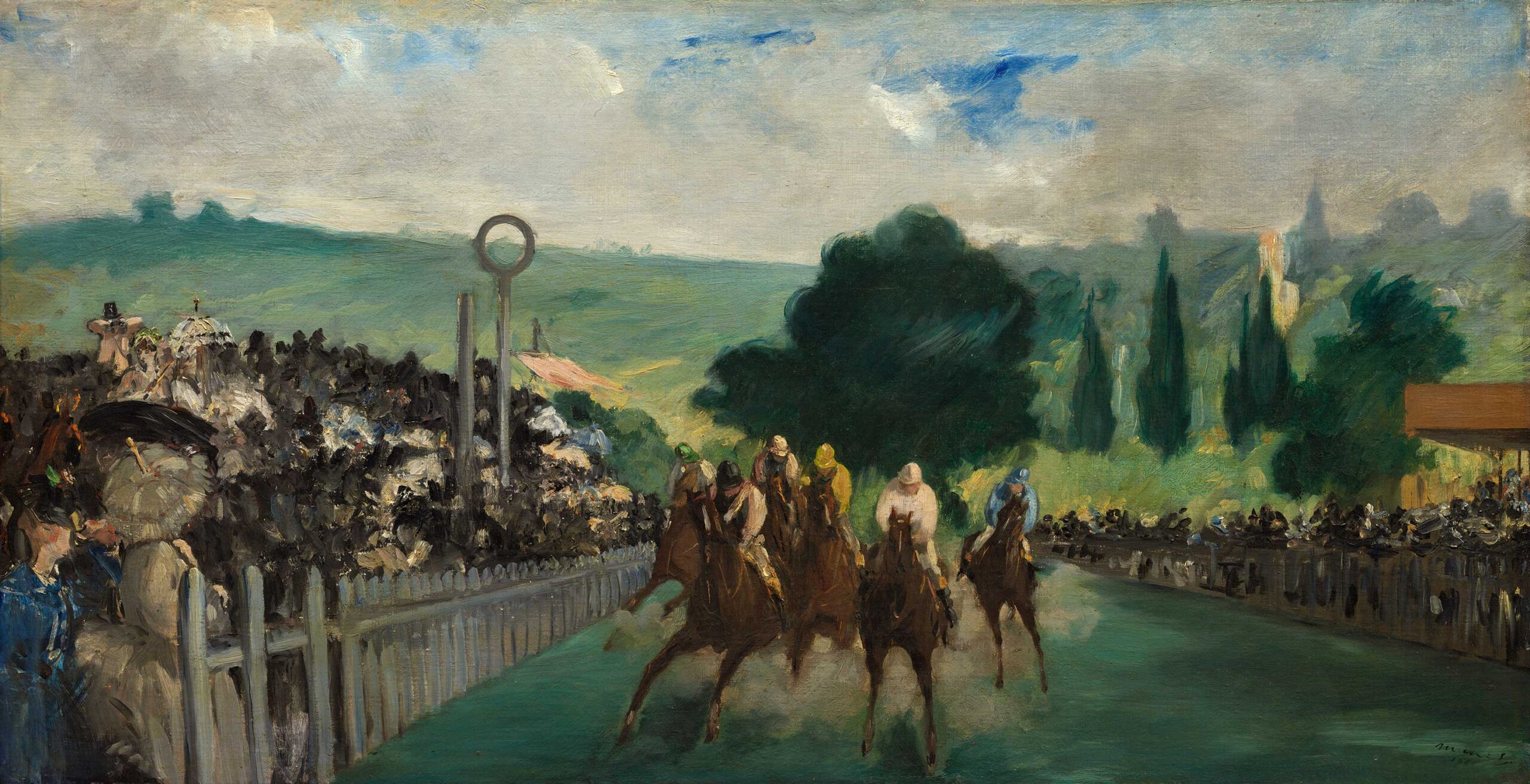 Manet painting - Races at Longchamp horse race