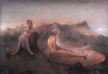“Big Stories” at the Bo Bartlett Center figurative painting - "Mother and Son, Prince of Ireland" by Odd Nerdrum